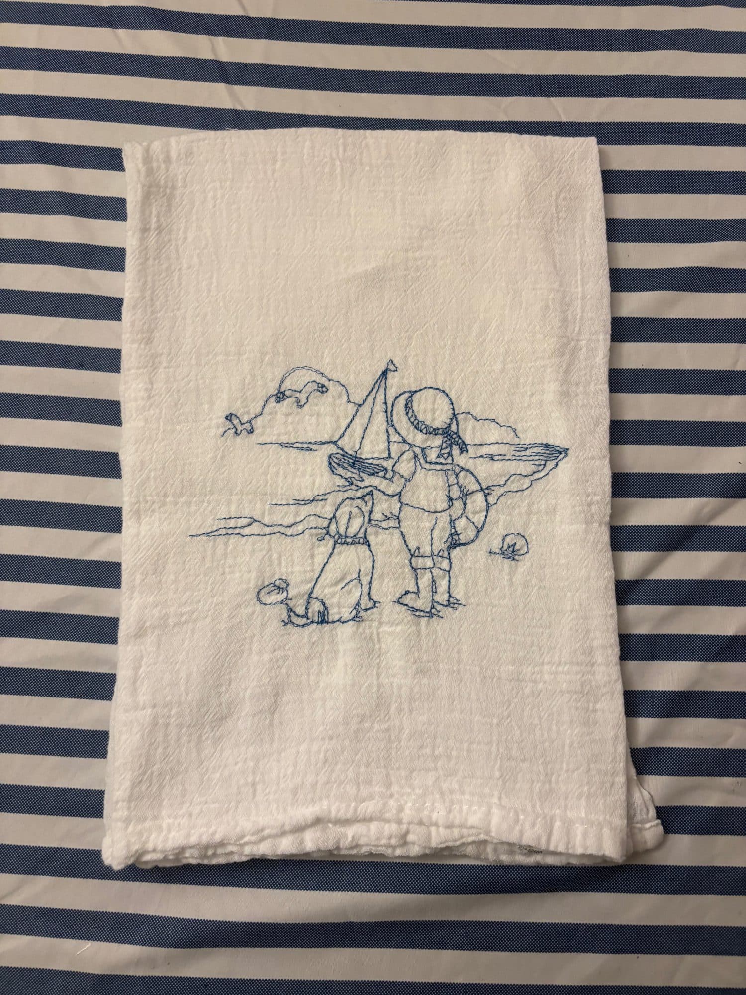 Embroidered Tea Towels — Coastal