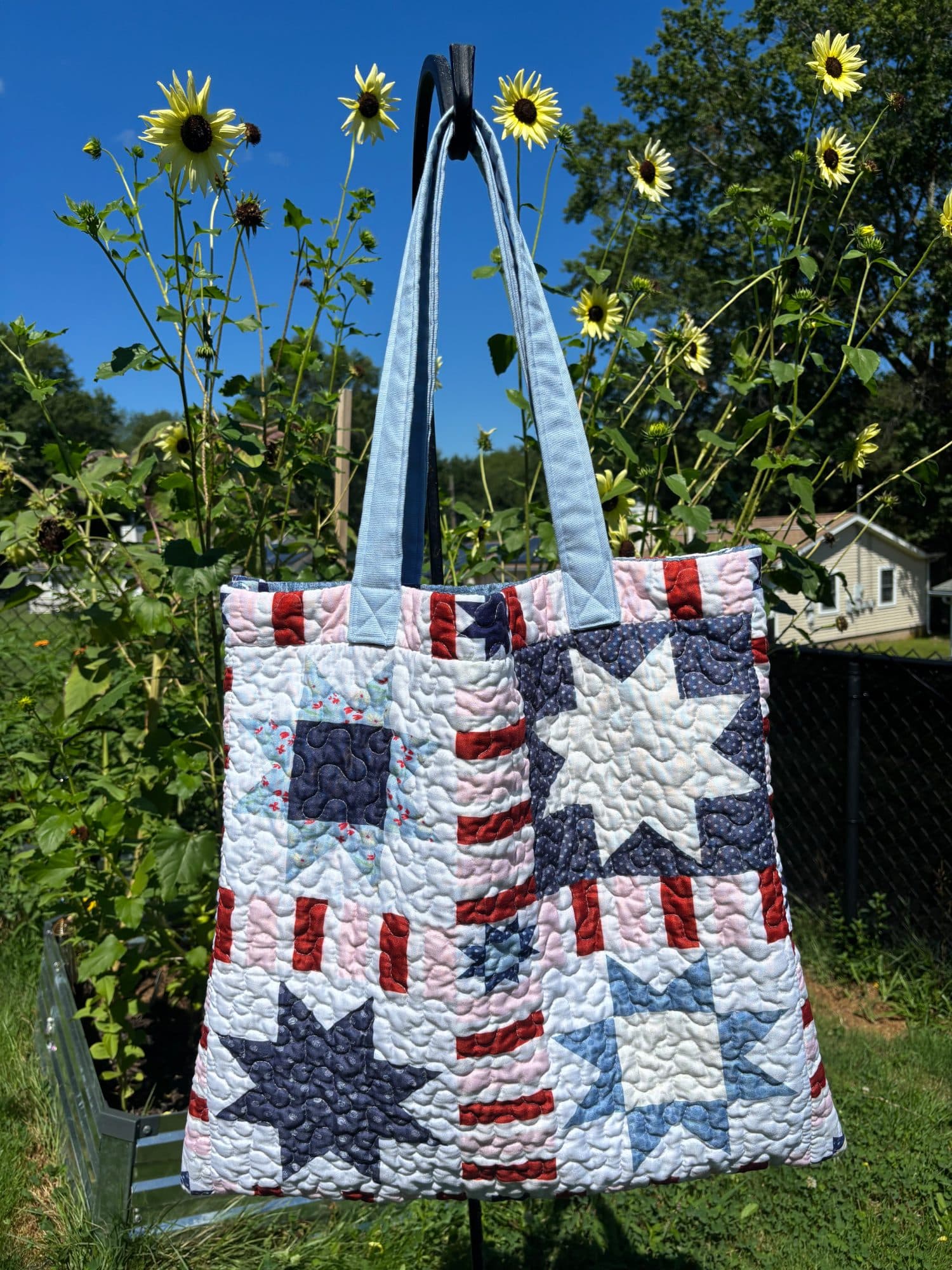 Quilt Stars & Stripes Tote Bag