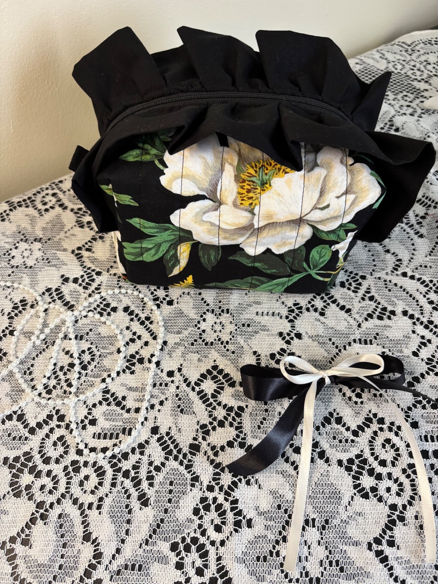 Fancy Ruffle Makeup Bag
